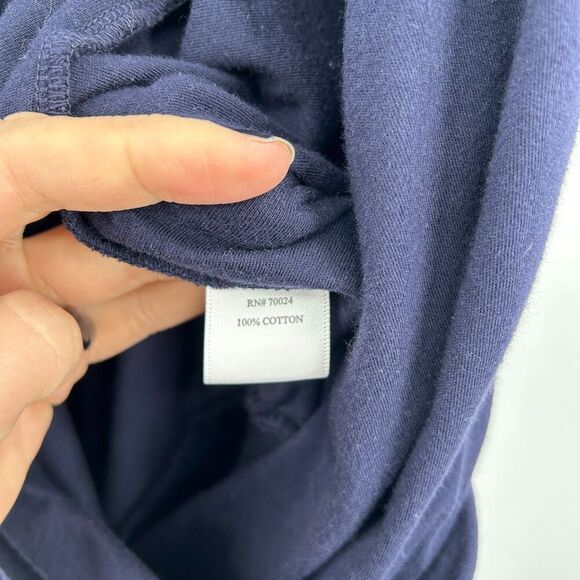 BOBI Navy Blue Supreme Jersey Tied Waist V-Neck Faux Wrap Jumpsuit Size Medium - Picture 9 of 9